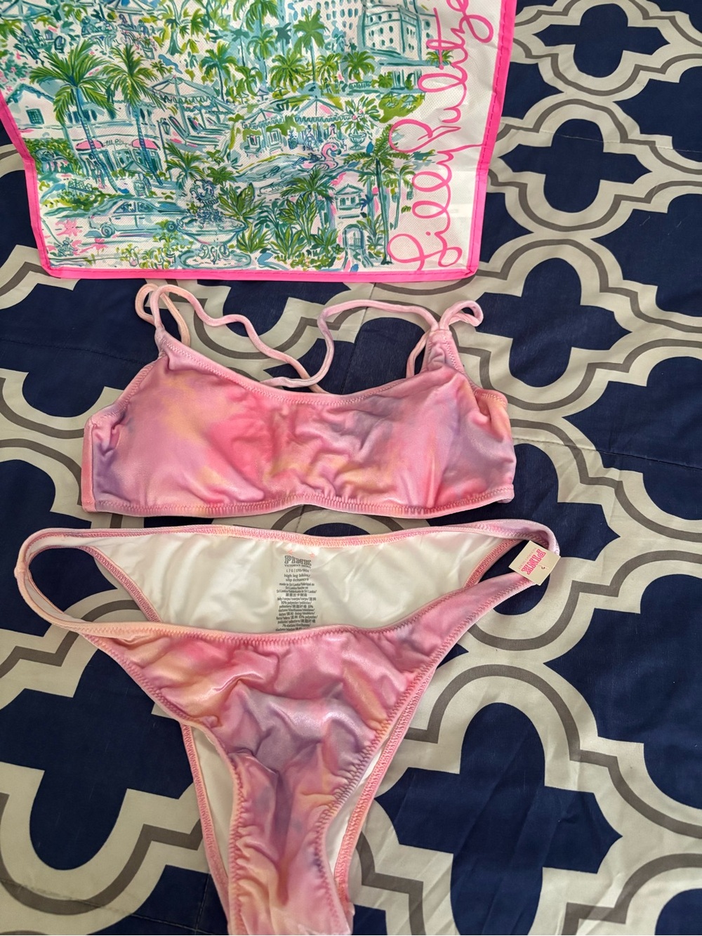 PINK Tie-Dye Bikini Set
